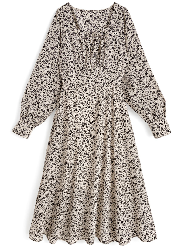 小花柄スクエアネックロングワンピース[ws23] | レディース