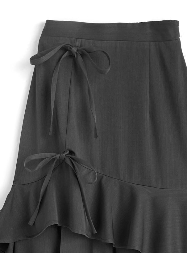 フリルリボンスリットスカート