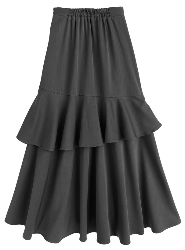 フリルリボンスリットスカート