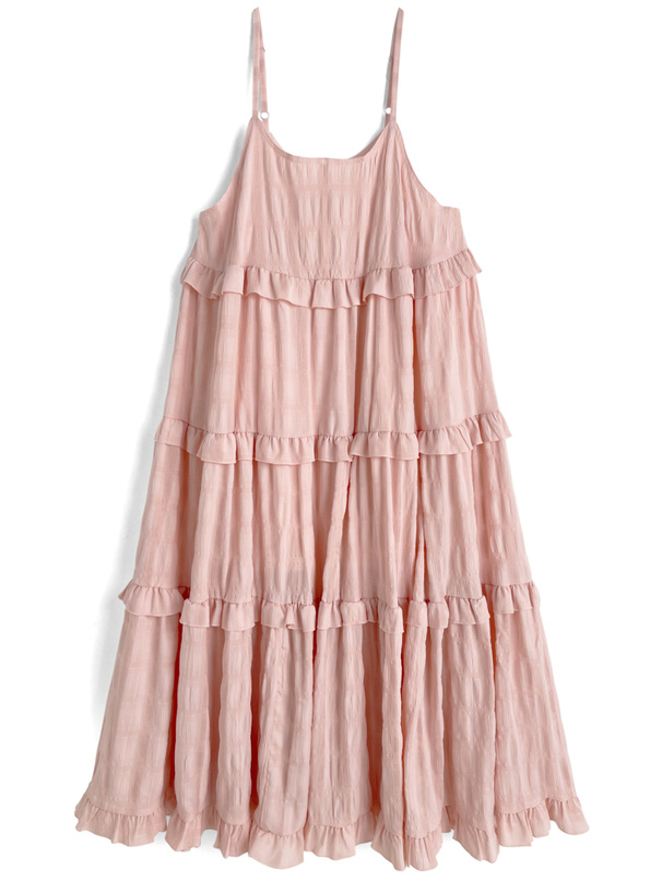 ティアードフリルキャミソールワンピース