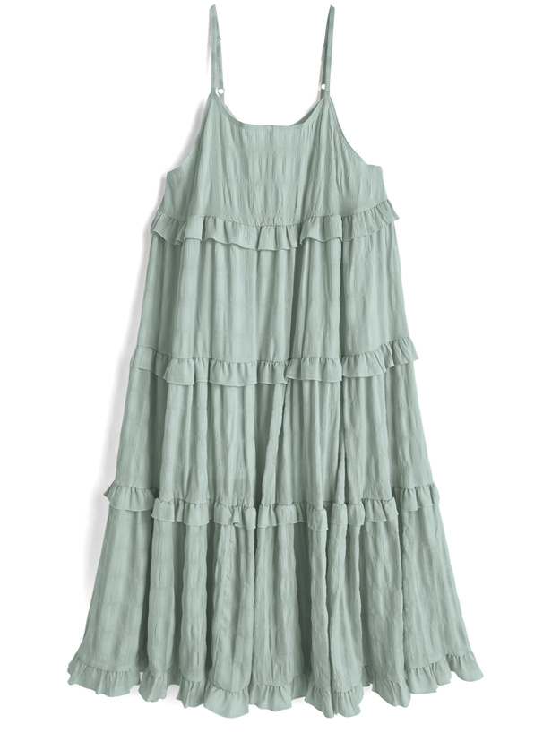 ティアードフリルキャミソールワンピース