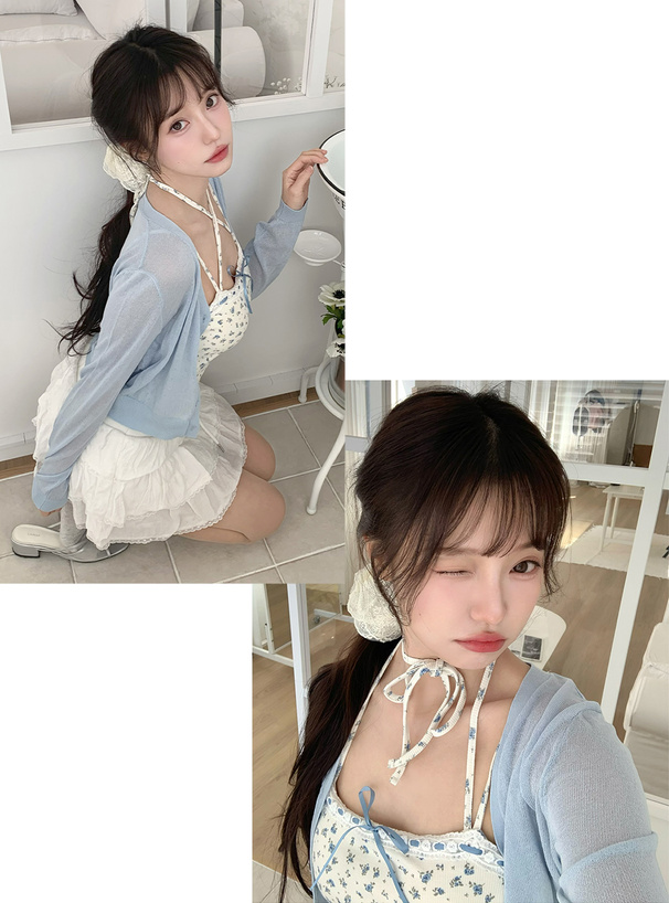 シアーニットカーディガン