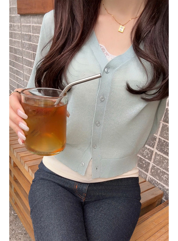 シアーニットカーディガン