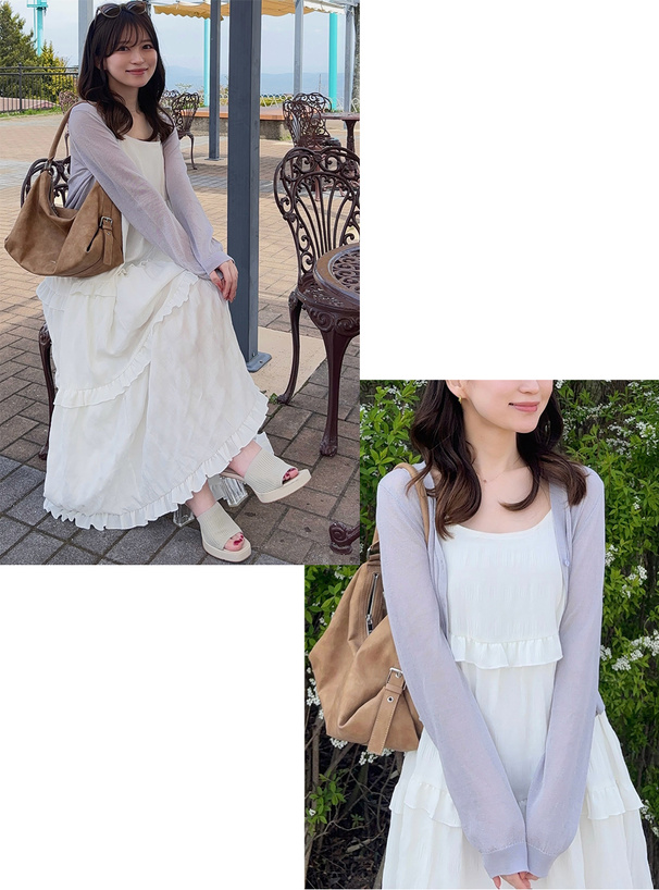 シアーニットカーディガン