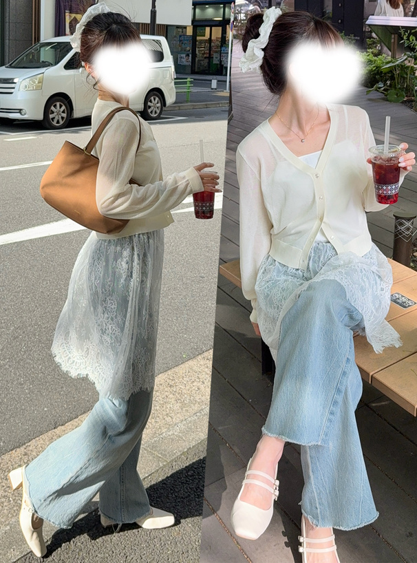 シアーニットカーディガン