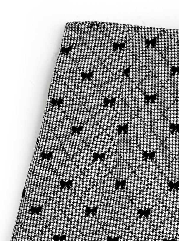 千鳥柄フロッキーリボンショートパンツ