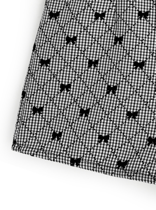 千鳥柄フロッキーリボンショートパンツ