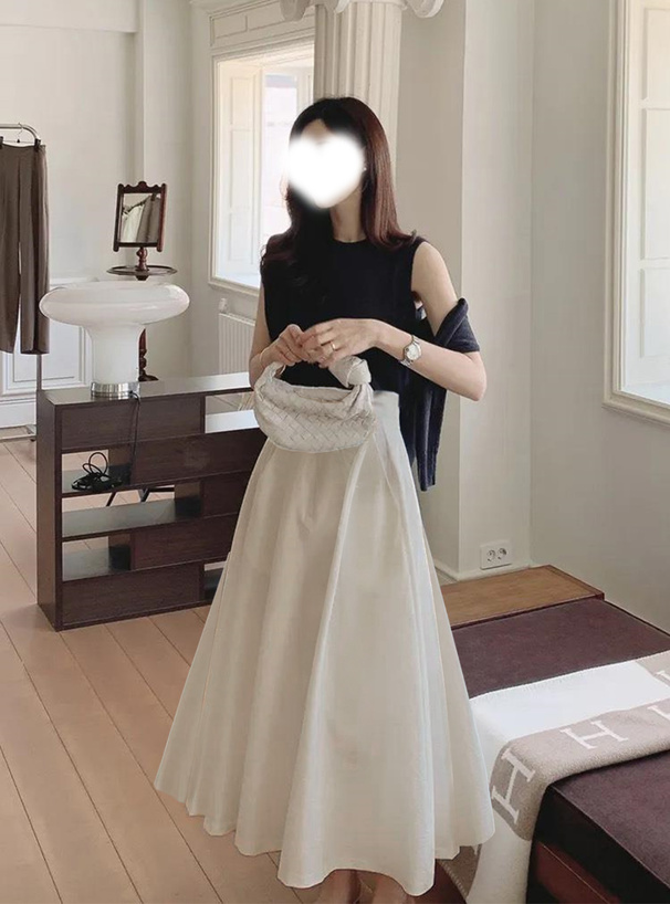 ハイウエストフレアロングスカート