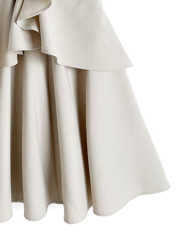 アシンメトリーラッフルティアードスカート
