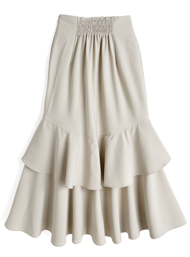 アシンメトリーラッフルティアードスカート