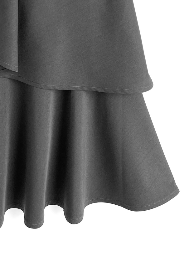 アシンメトリーラッフルマーメイドフレアスカート