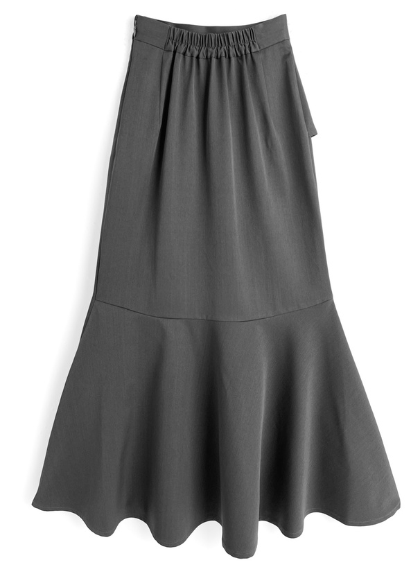 アシンメトリーラッフルマーメイドフレアスカート