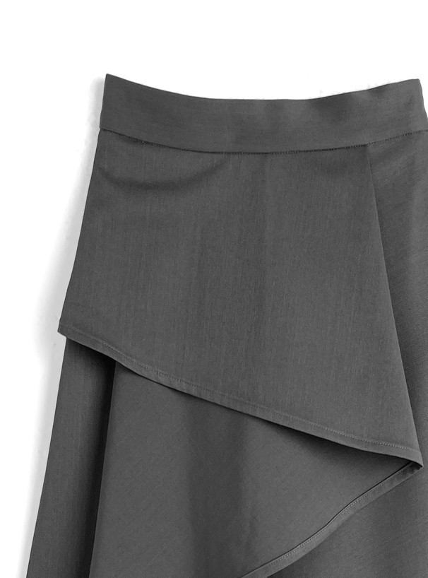 アシンメトリーラッフルマーメイドフレアスカート