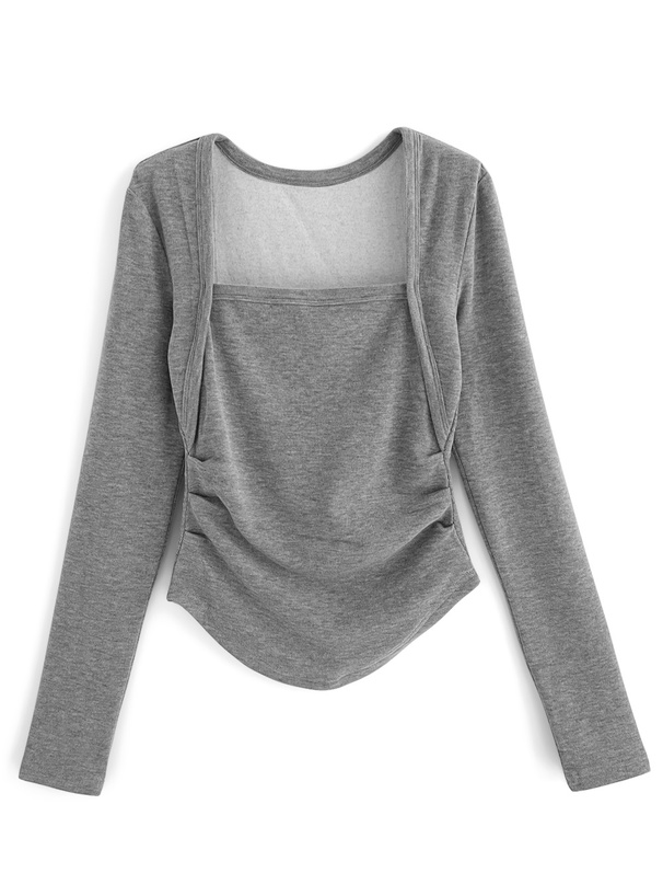 スクエアネックサイドタックトップス[yz644] | レディースファッション