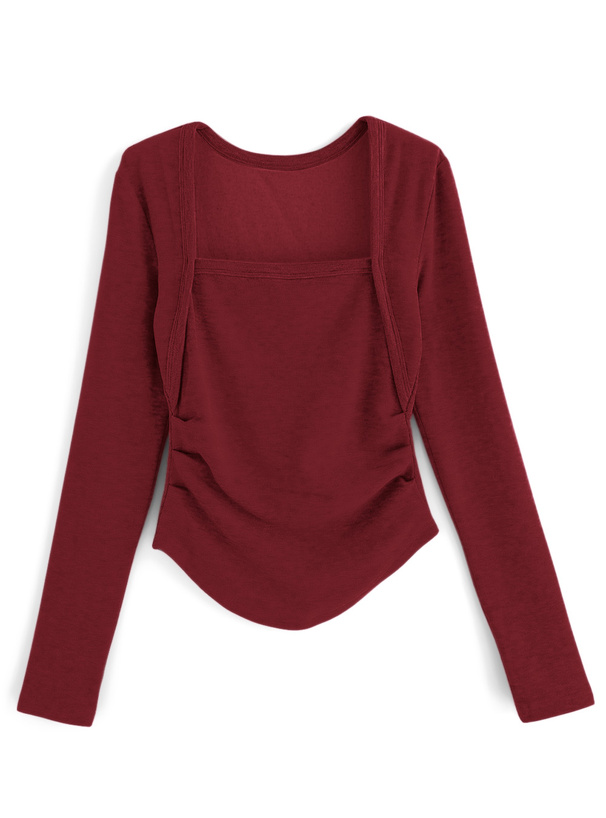 スクエアネックサイドタックトップス[yz644] | レディースファッション