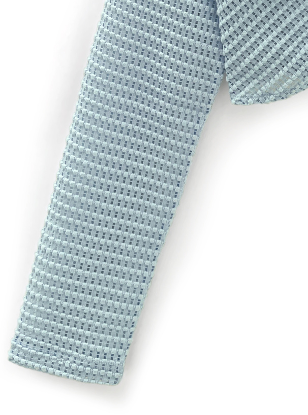 ワッフルツイストクロップド丈トップス