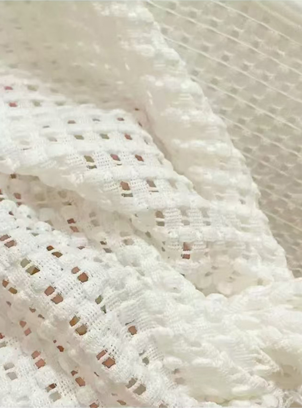 ワッフルツイストクロップド丈トップス