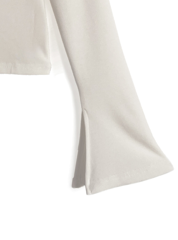 スリットフレアスリーブスクエアネックトップス