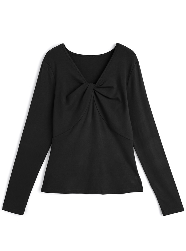 フロントツイストデザイントップス[yz678]