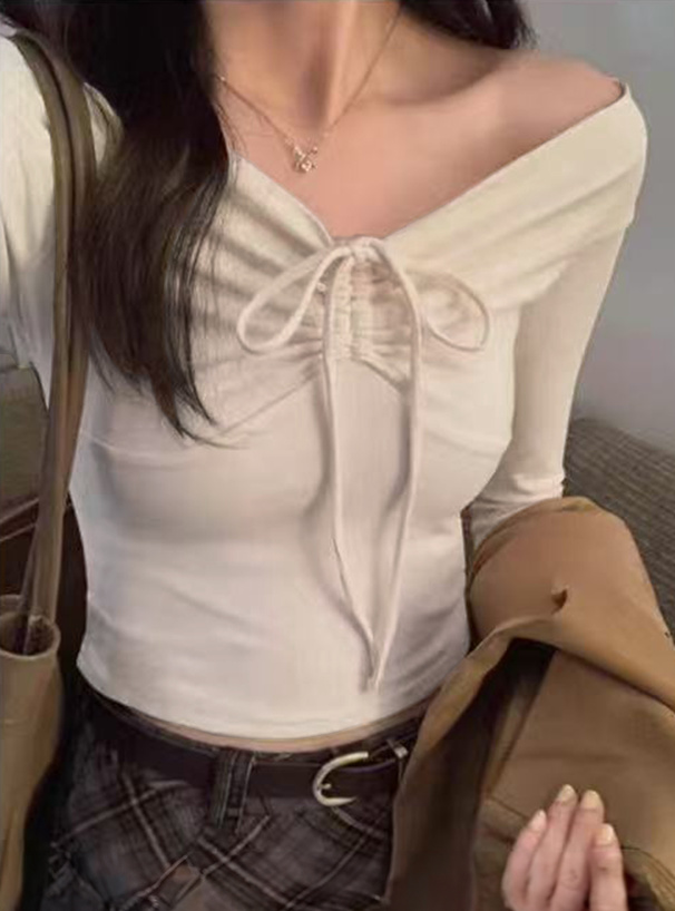 リボンドロストオフショルダートップス[yz679] | レディース