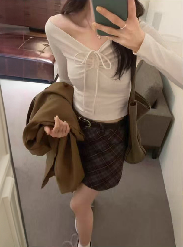 リボンドロストオフショルダートップス[yz679] | レディース