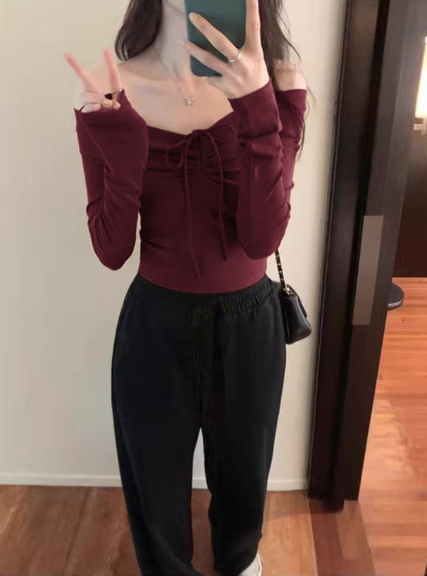 リボンドロストオフショルダートップス[yz679] | レディース