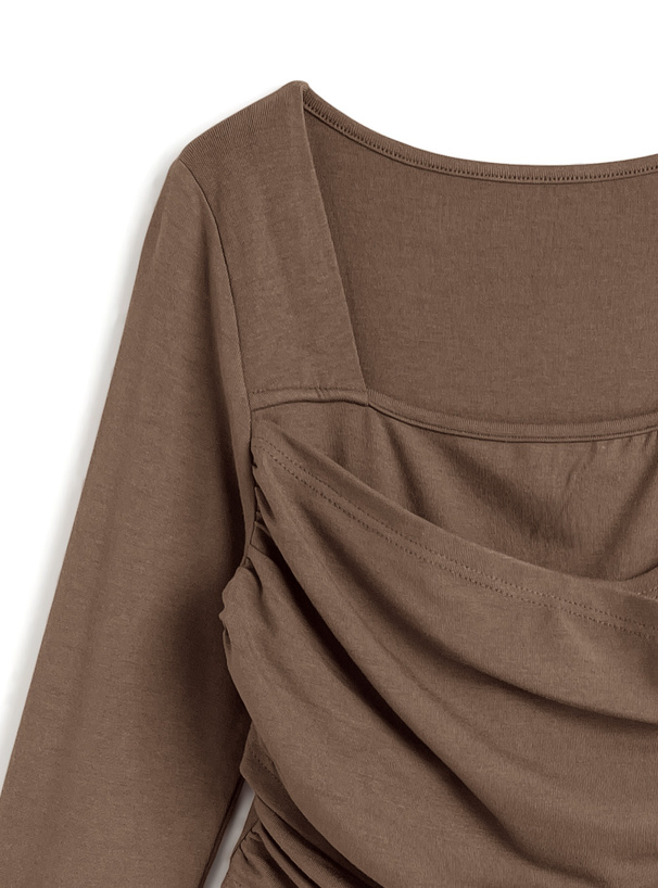 ドレープスクエアネックトップス