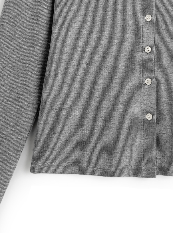 配色ボタンリブカーディガン