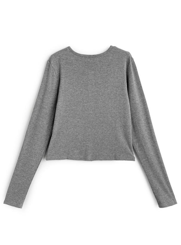 配色ボタンリブカーディガン