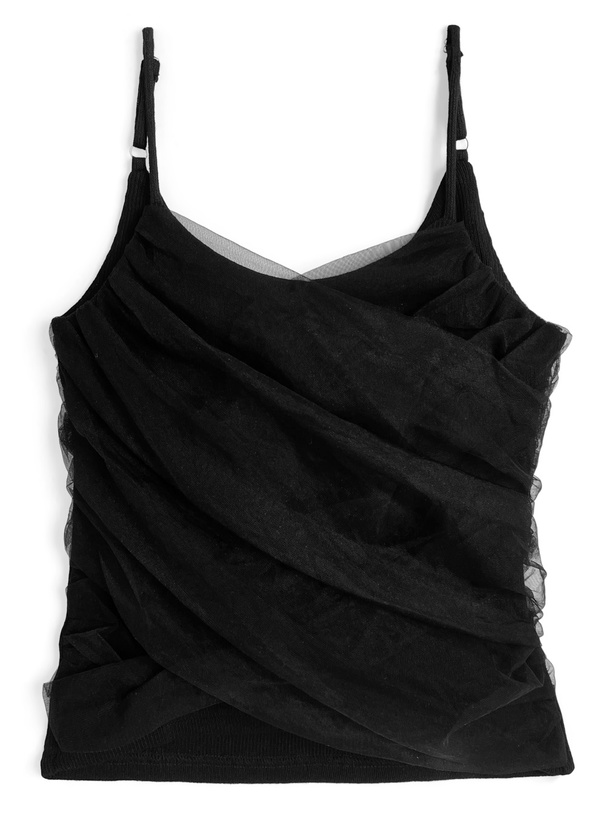 チュールドッキングドレープキャミソール