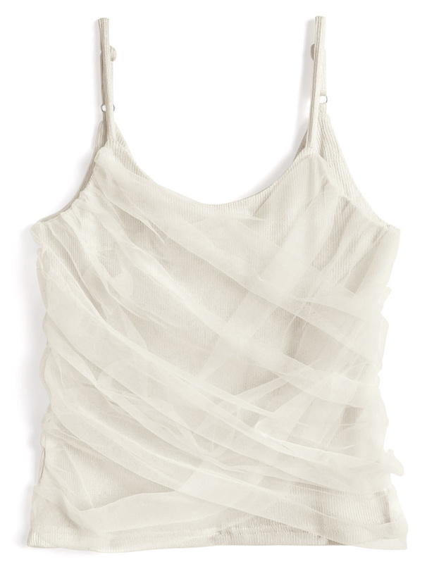 チュールドッキングドレープキャミソール