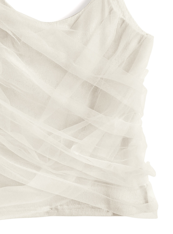 チュールドッキングドレープキャミソール