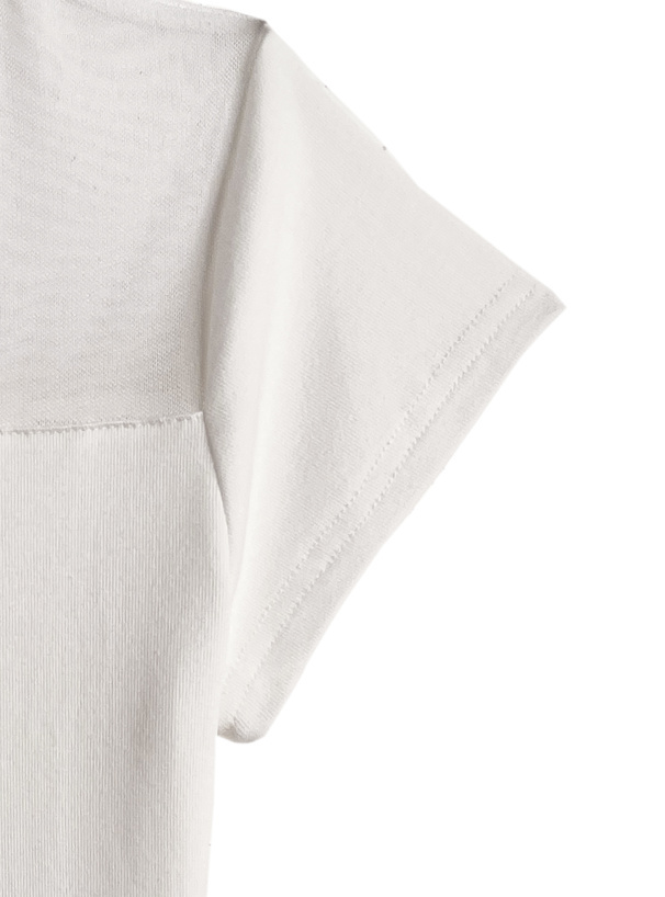 シアー切替ハイネックトップス