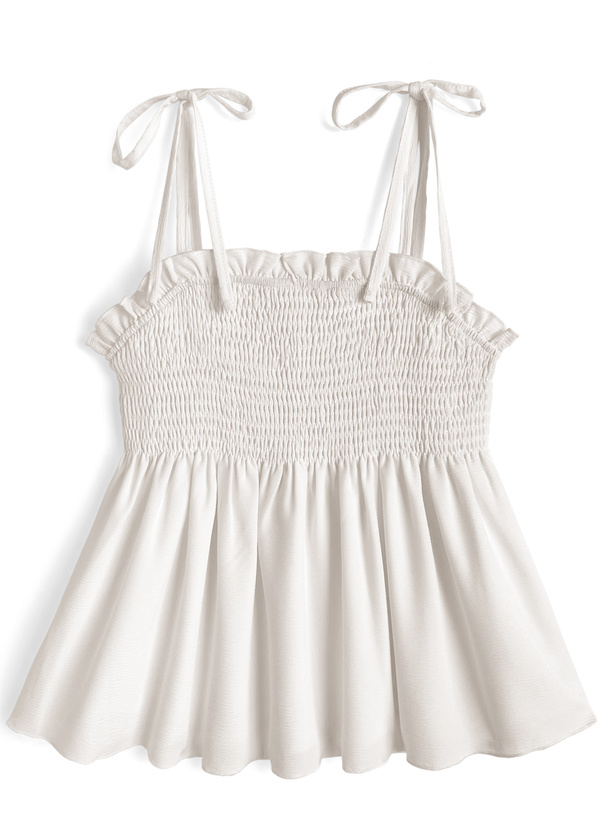 ショルダーリボンシャーリングキャミソールトップス