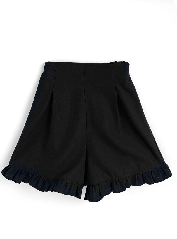 リボンフレアワンピース×ショートパンツセットアップ