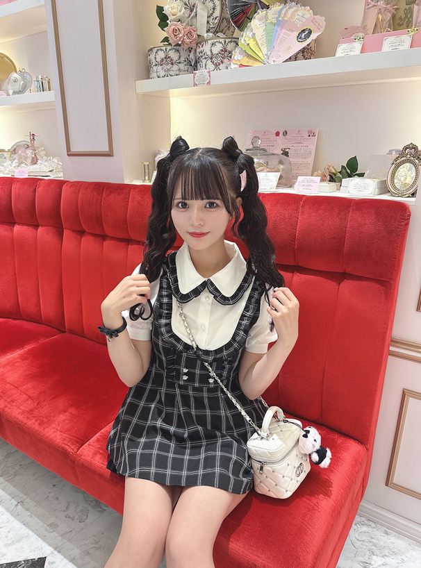 【Binary01】プリーツラップスカート＆フリルパンツセット チェック柄レイヤード風チュニック×フリルパンツセットアップ