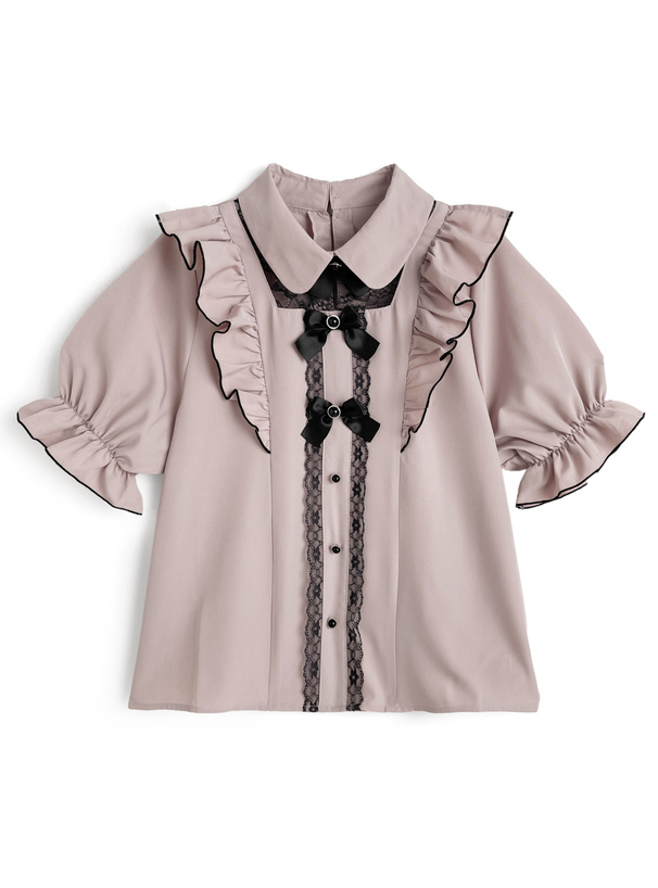 レースメロウフリルリボンブラウス