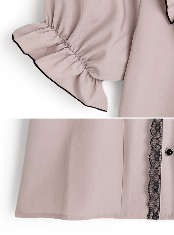 レースメロウフリルリボンブラウス