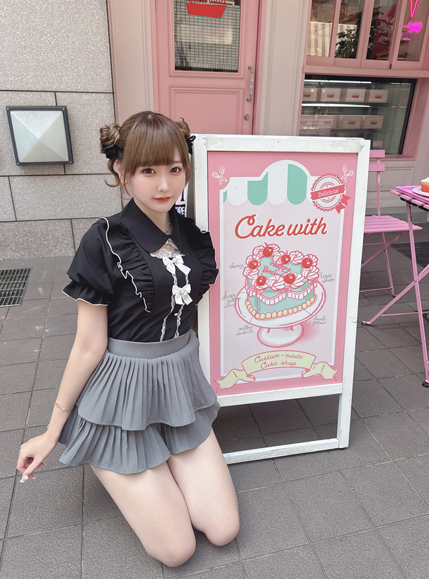 レースメロウフリルリボンブラウス