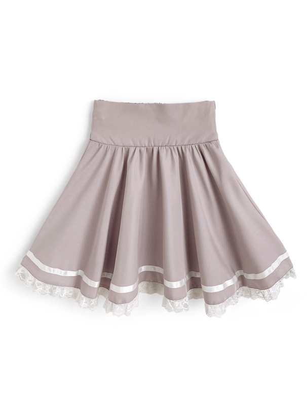 レースリボンカラーブラウス×レースミニスカートセットアップ