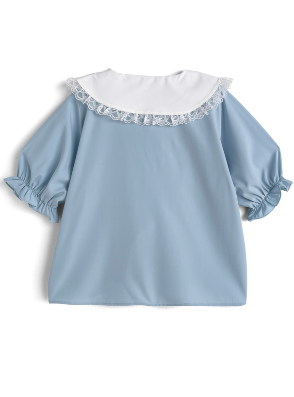 トリプルリボンレースフリルブラウス