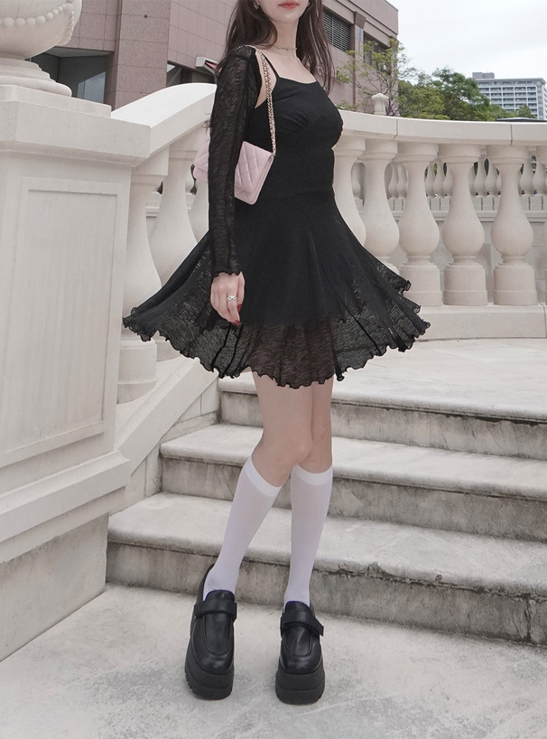 ワンピース(ボレロ付) ボレロ×キャミフレアミニワンピースセットアップ[za018] | レディース