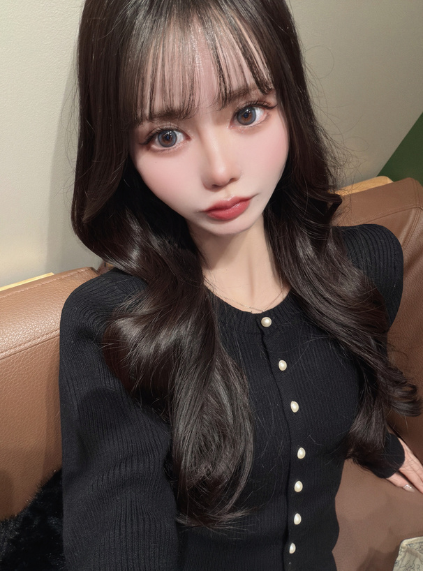 バックレースリボンリブニットカーディガン