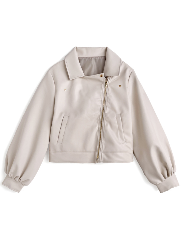 ショート丈レザーライダースジャケット