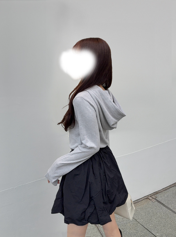 フード付きヘンリーネックトップス