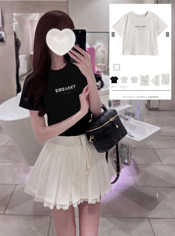 ラインストーンロゴTシャツ