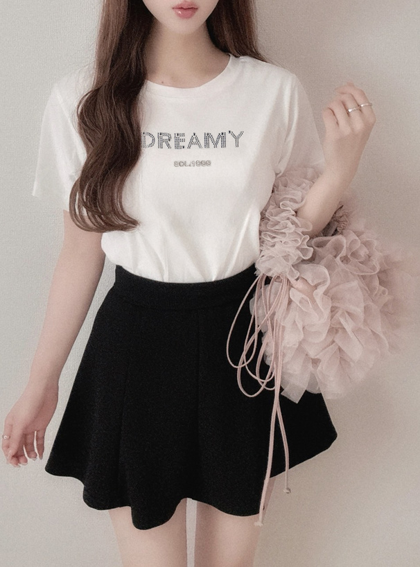 ラインストーンロゴTシャツ