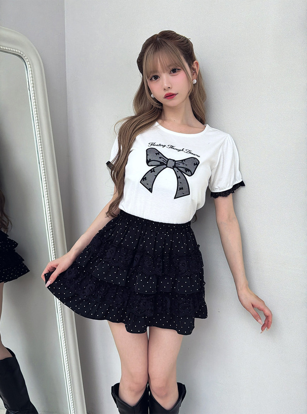 リボンロゴ刺繍Tシャツ