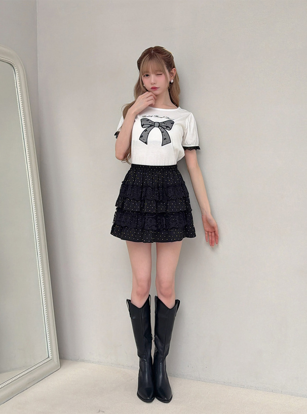 リボンロゴ刺繍Tシャツ