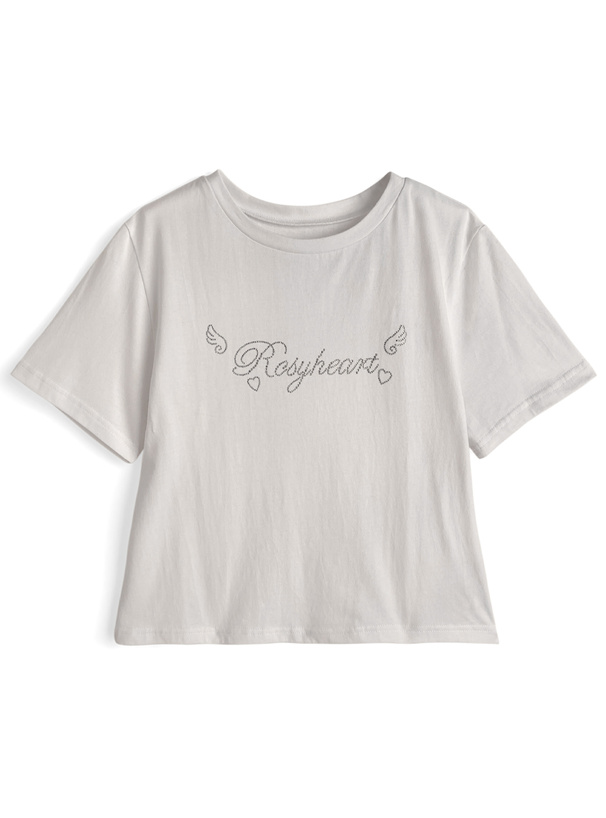 ラインストーンロゴTシャツ